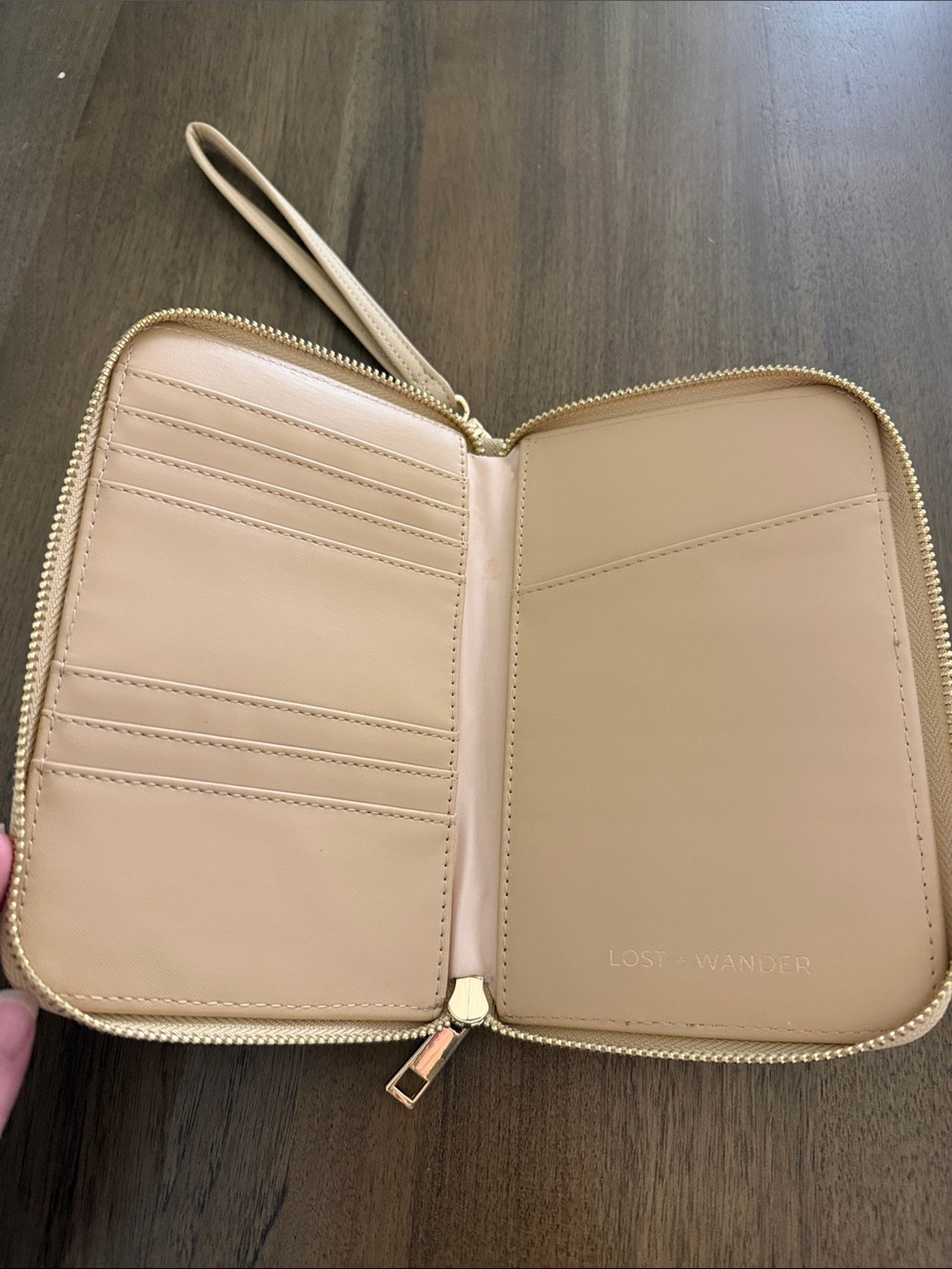 Lost + Wander Blush Zip-Around Wristlet Wallet Passport